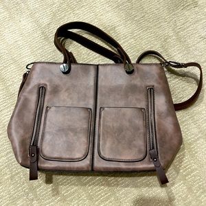 Brown Faux Leather Bag